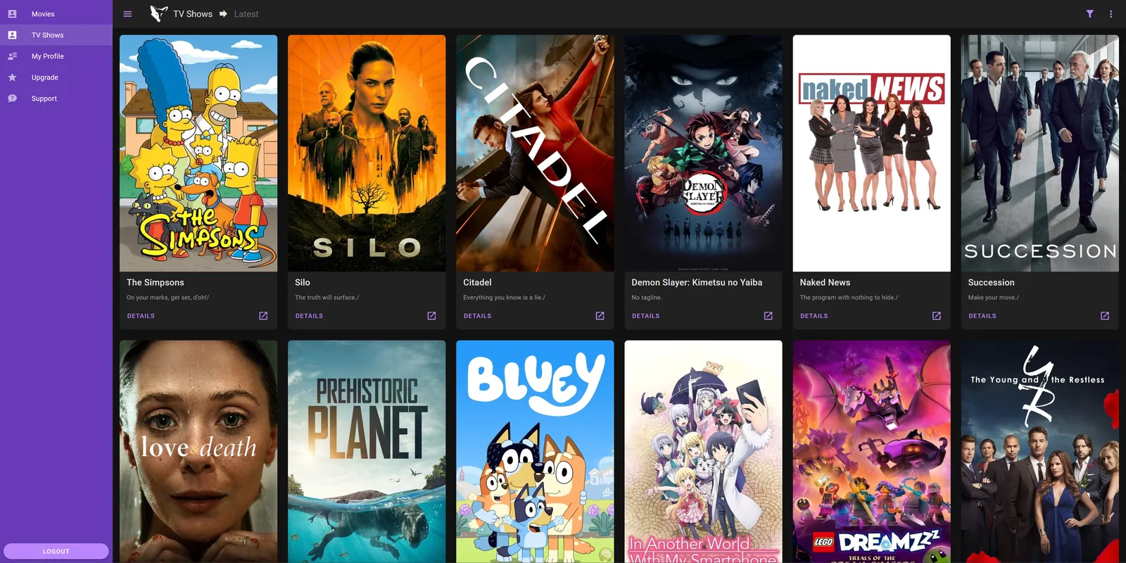 nzbwolf TV shows browse view